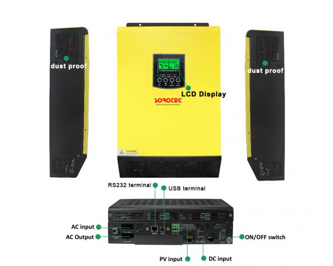 Inverseur pur hybride 3KW d'onde sinusoïdale d'énergie solaire avec le grand choix 120-450VDC d'entrée